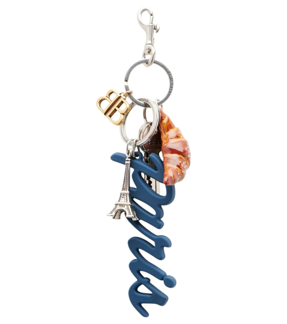 BALENCIAGA Eiffel Le City Leather Charm Key Holder Balenciaga