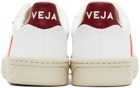 Veja White & Orange V-10 Vegan Sneakers
