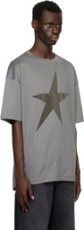Mugler Gray Velvet Star T-shirt