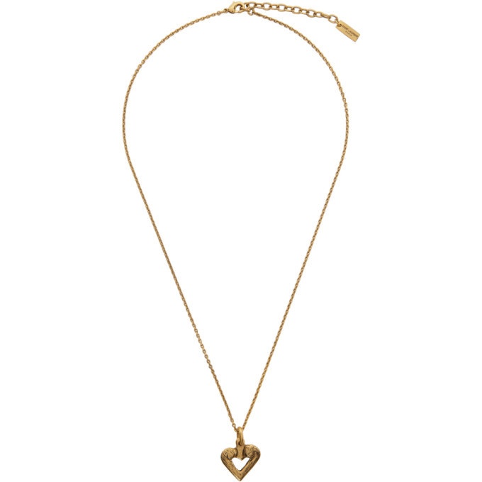 Photo: Saint Laurent Gold Heart Charm Necklace