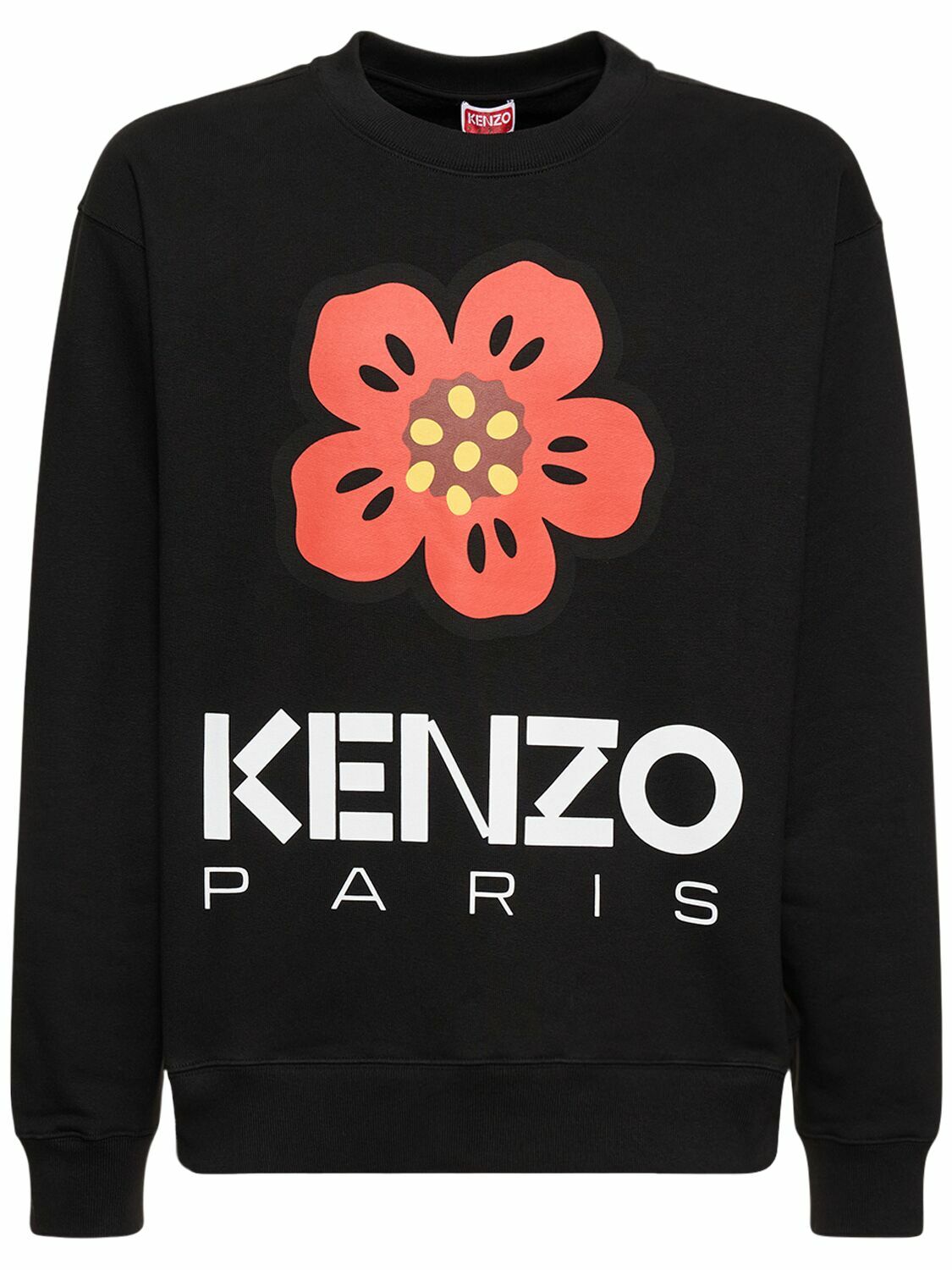 KENZO PARIS Boke Logo Cotton Brushed Sweatshirt Kenzo