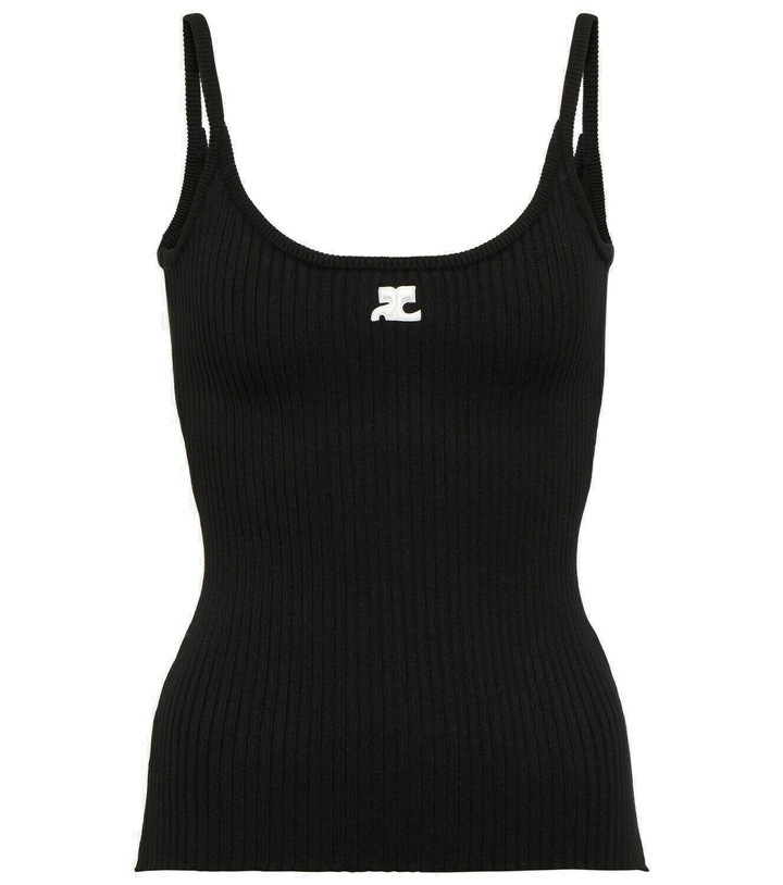 Photo: Courrèges Logo ribbed-knit tank top