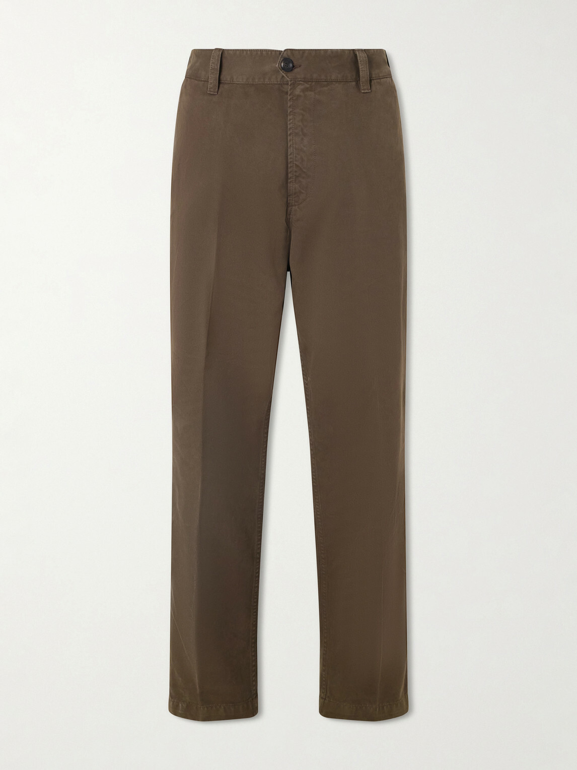 Drake's - Straight-Leg Peached Cotton-Twill Trousers - Brown
