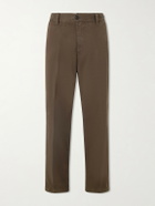 Drake's - Straight-Leg Peached Cotton-Twill Trousers - Brown