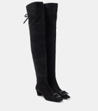 Roger Vivier Belle Vivier 45 suede over-the-knee boots
