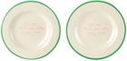 Laetitia Rouget Green & White 'Tell Me What You Really Want' Dessert Plate Set