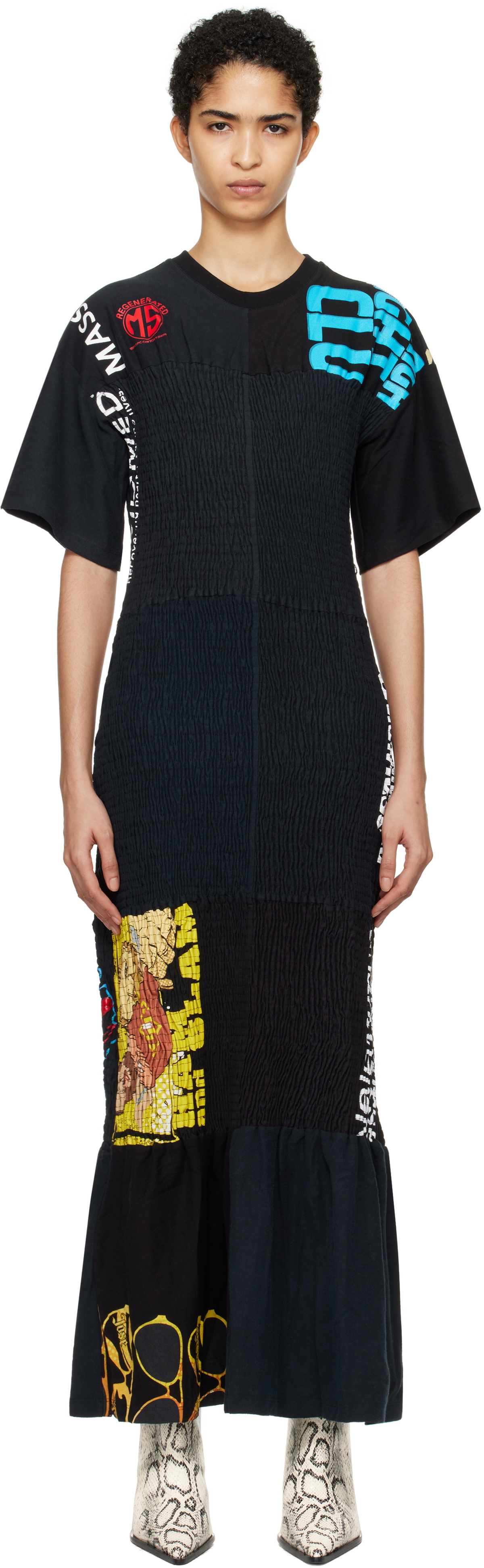fitted shirred dress L'AGENCE Paityn Shirred Dress In Black