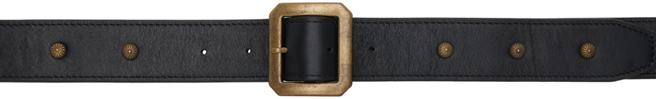 AFTER PRAY Black Stud Leather Belt