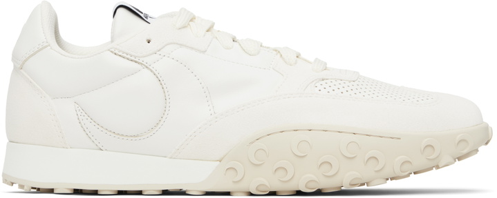 Photo: Marine Serre White Suede Leather MS Rise Sneakers