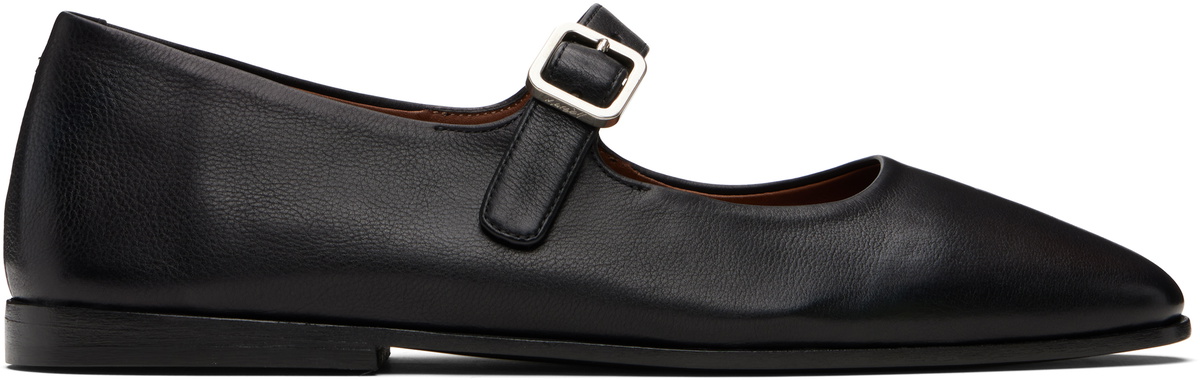 Marsèll Black Scivolo Leather Ballerina Flats