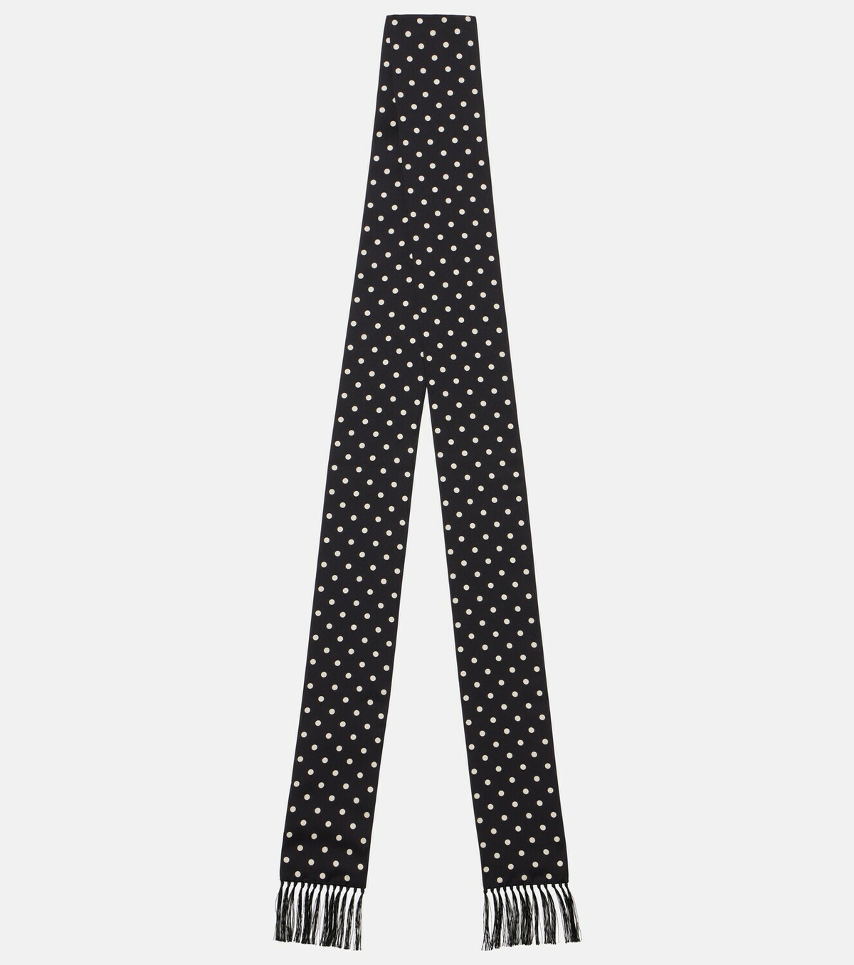 Valentino Fringed polka-dot silk scarf