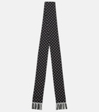Valentino Fringed polka-dot silk scarf