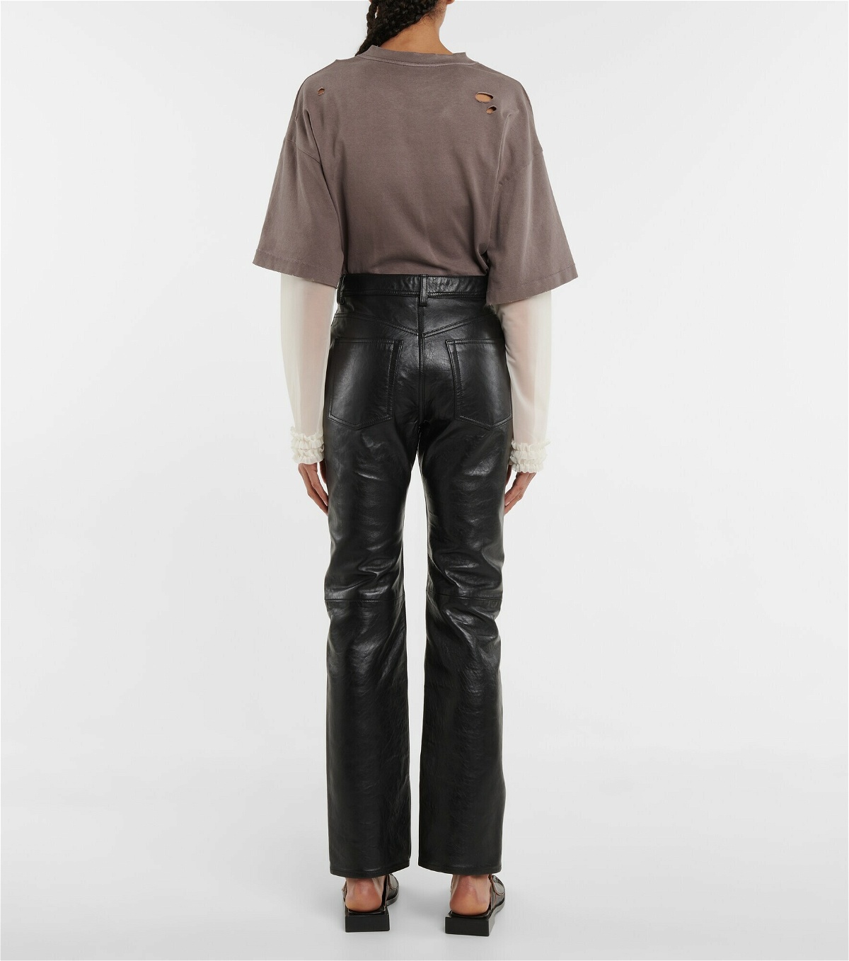 Acne Studios - High-rise flared leather pants Acne Studios