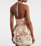 Agua by Agua Bendita Caña floral pleated linen top