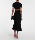 Victoria Beckham - Scalloped knitted crop top