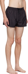 Balmain Black Leopard Swim Shorts
