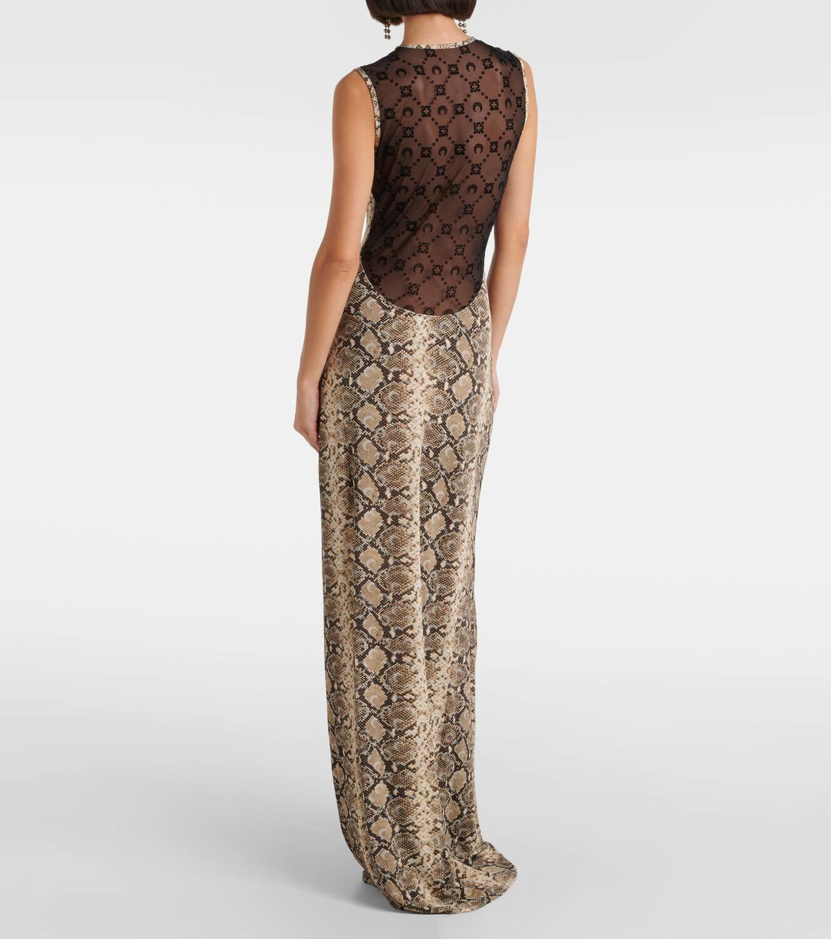 Marine Serre All Over Moon snake-print maxi dress Marine Serre