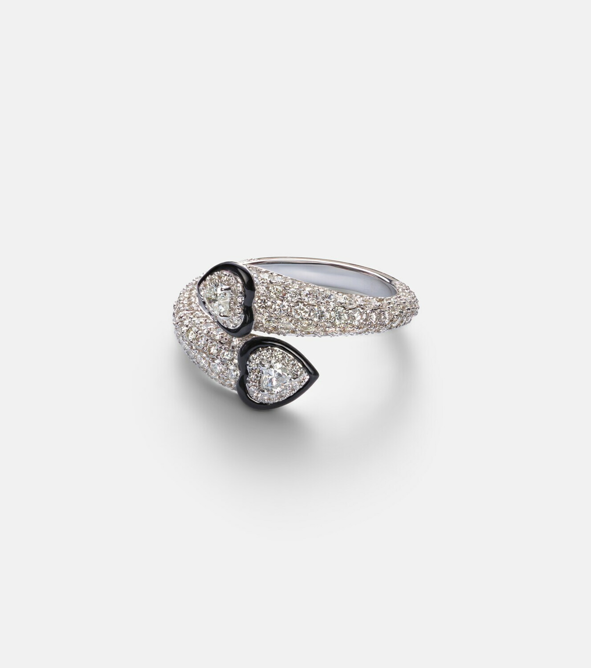 Kamyen Double Crush 18kt white gold ring with diamonds