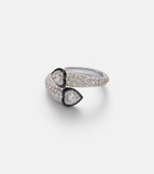 Kamyen Double Crush 18kt white gold ring with diamonds