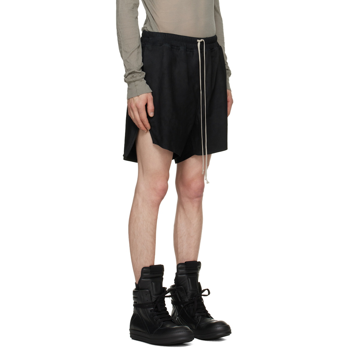 Rick Owens Black Tower Rick S Boxers Suede Shorts