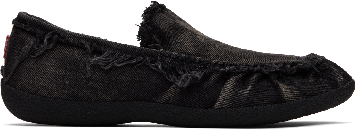 Diesel Black D-Shock Moc Slip-on Loafers