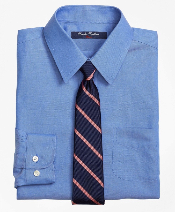 Photo: Brooks Brothers Boys Non-Iron Supima Pinpoint Cotton Dress Shirt | French Blue