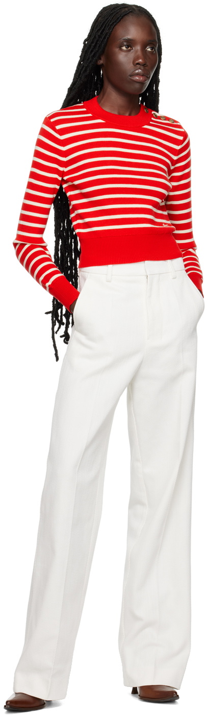 AMI Alexandre Mattiussi White Four-Pocket Trousers