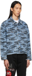 VETEMENTS Blue Denim Stamped Logo Jacket