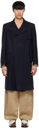 Maison Margiela Navy Wool Coat