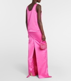 Giuseppe di Morabito Rose-appliqué satin top