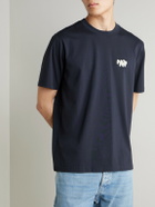 NN07 - Adam App 3209 Logo-Appliquéd Pima Cotton-Jersey T-Shirt - Blue