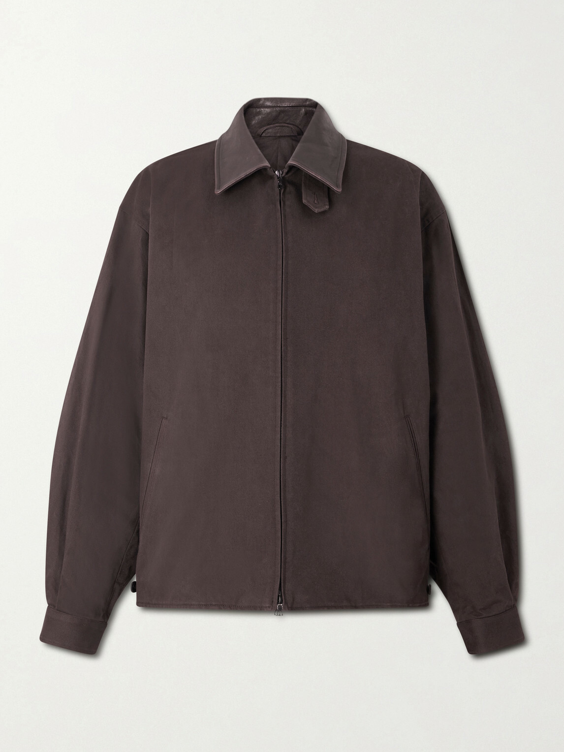 ssstein - Leather-Trimmed Cotton Jacket - Brown