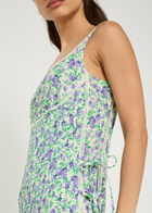 Rabanne Floral-print Silk-chiffon Midi Dress Purple