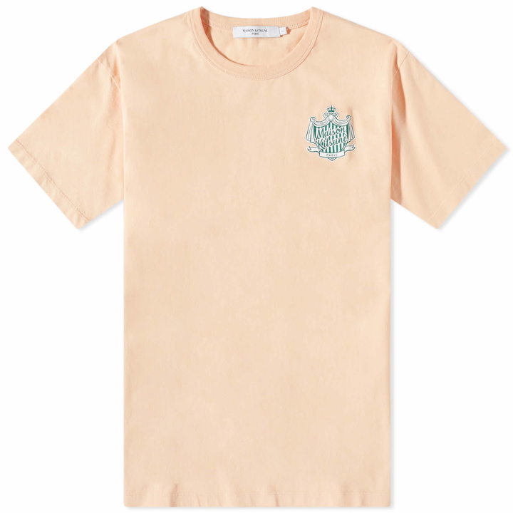 Photo: Maison Kitsuné Men's Crest T-Shirt in Peach