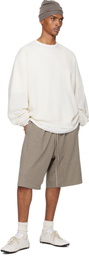 Fear of God ESSENTIALS White Waffle Long Sleeve Crewneck Sweatshirt