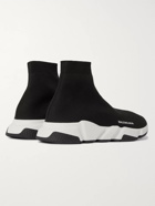 BALENCIAGA - Speed Stretch-Knit Slip-On Sneakers - Black