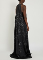 Rick Owens Printed Satin Gown Black