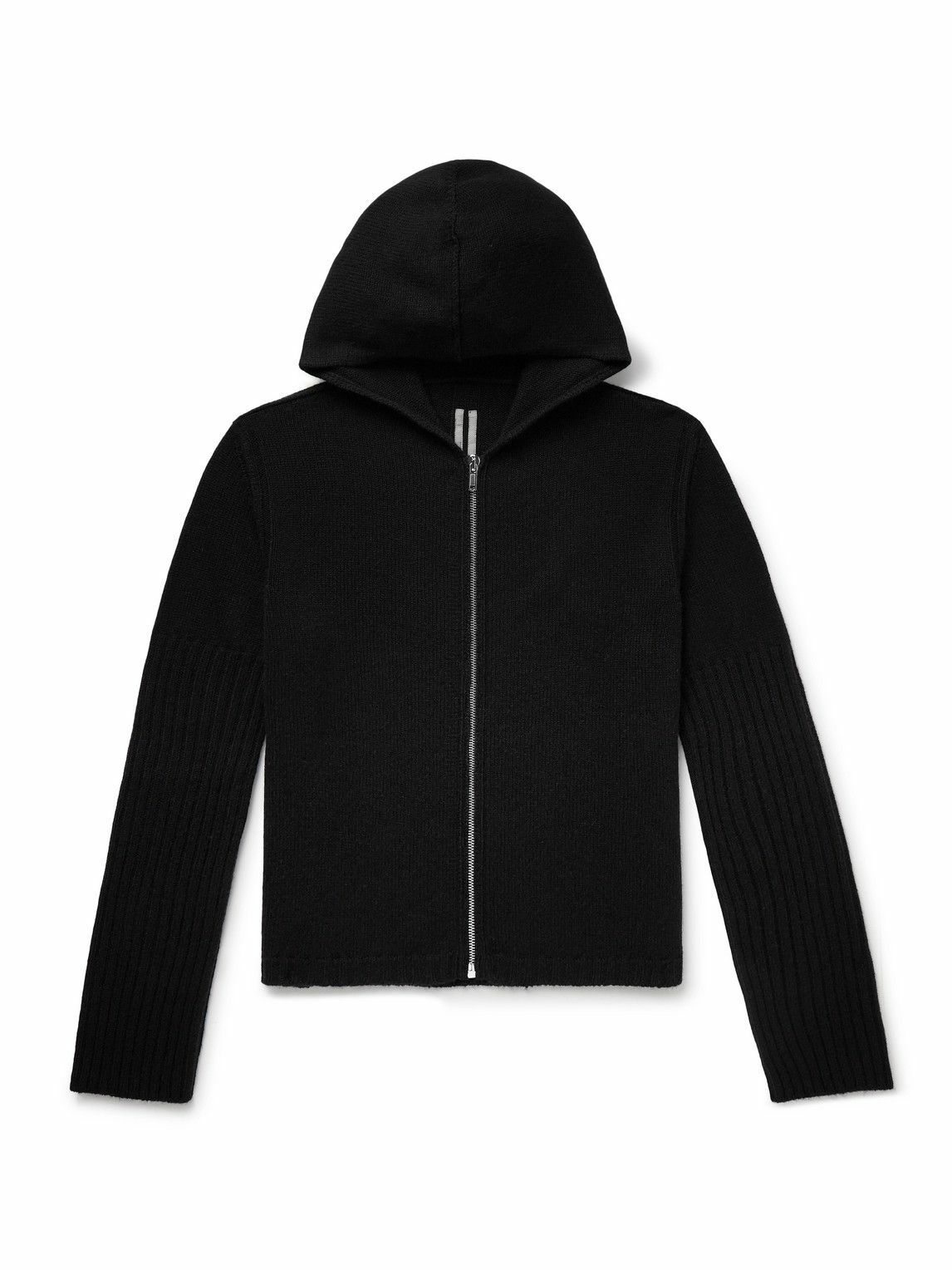 VIP【関税送料無料】希少 Rick Owens Short hooded tunic Rick Owens Black Sleeveless Leather Hoodie Rick Owens