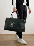 Maison Kitsuné - Logo-Embroidered Leather-Trimmed Canvas Duffle Bag