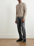 Loro Piana - Mélange Cable-Knit Wool and Cashmere-Blend Sweater - Neutrals