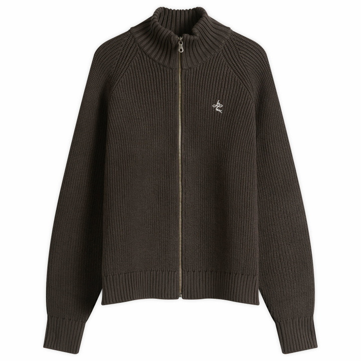 Photo: Le Père Men's Zipper Knit Cardigan in Charcoal
