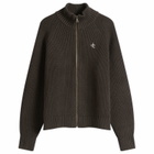 Le Père Men's Zipper Knit Cardigan in Charcoal
