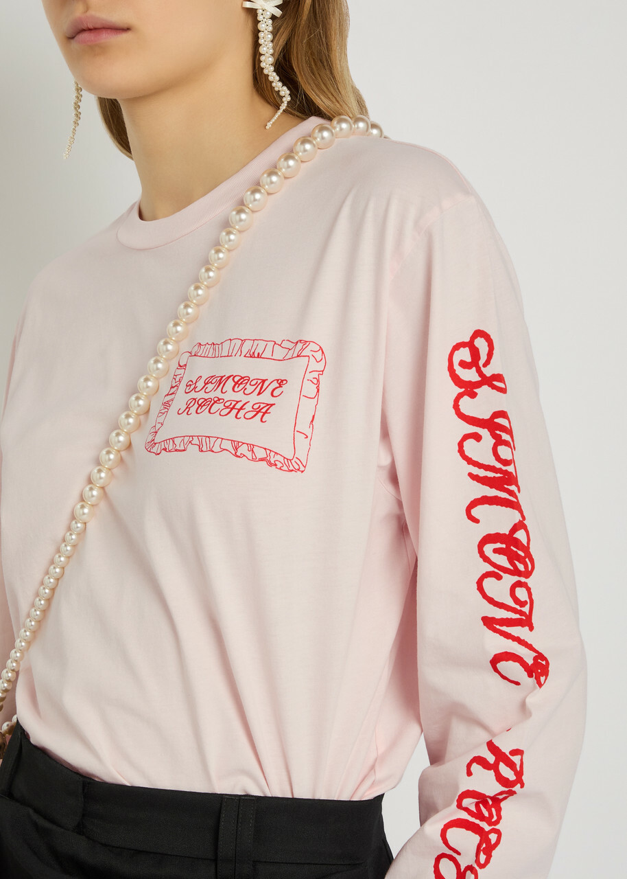Simone Rocha Pillowcase Printed Cotton T-shirt Pink