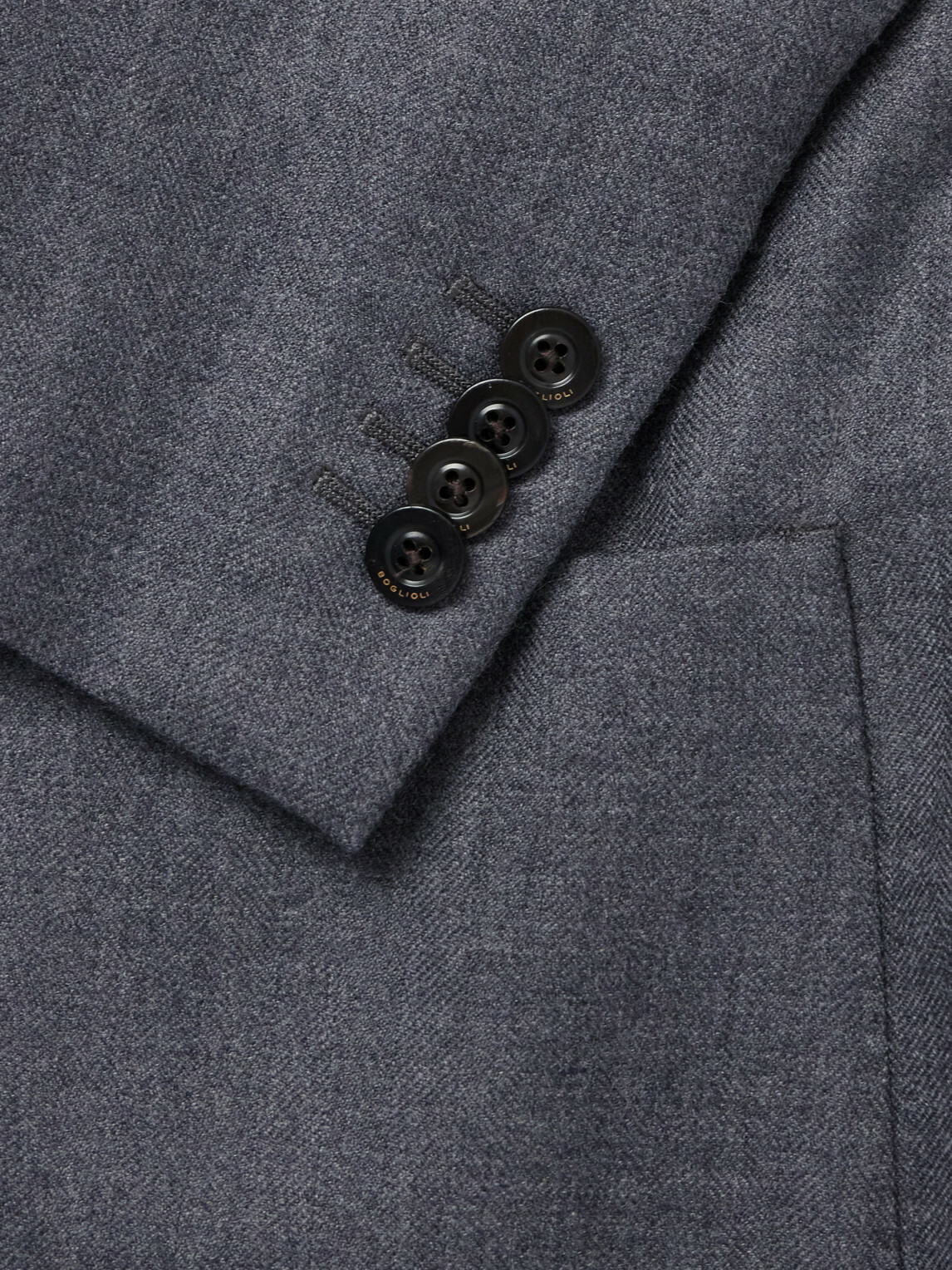 Boglioli - Double-Breasted Herringbone Virgin Wool Suit Jacket - Gray