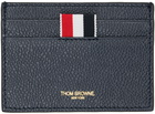 Thom Browne Navy 4-Bar Card Holder