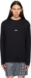 MSGM Black Printed Long-Sleeve T-Shirt