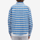 Cole Buxton Men's SS24 Flannel Check Shirt in Blue/Black/White