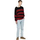 Isabel Marant Black and Red Mohair Reece Sweater