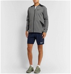 Nike Training - Pro Logo-Print Dri-FIT Zip-Up Top - Gray