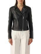 Pinko Changes Chiodo Pelle Bimateriale Jacket